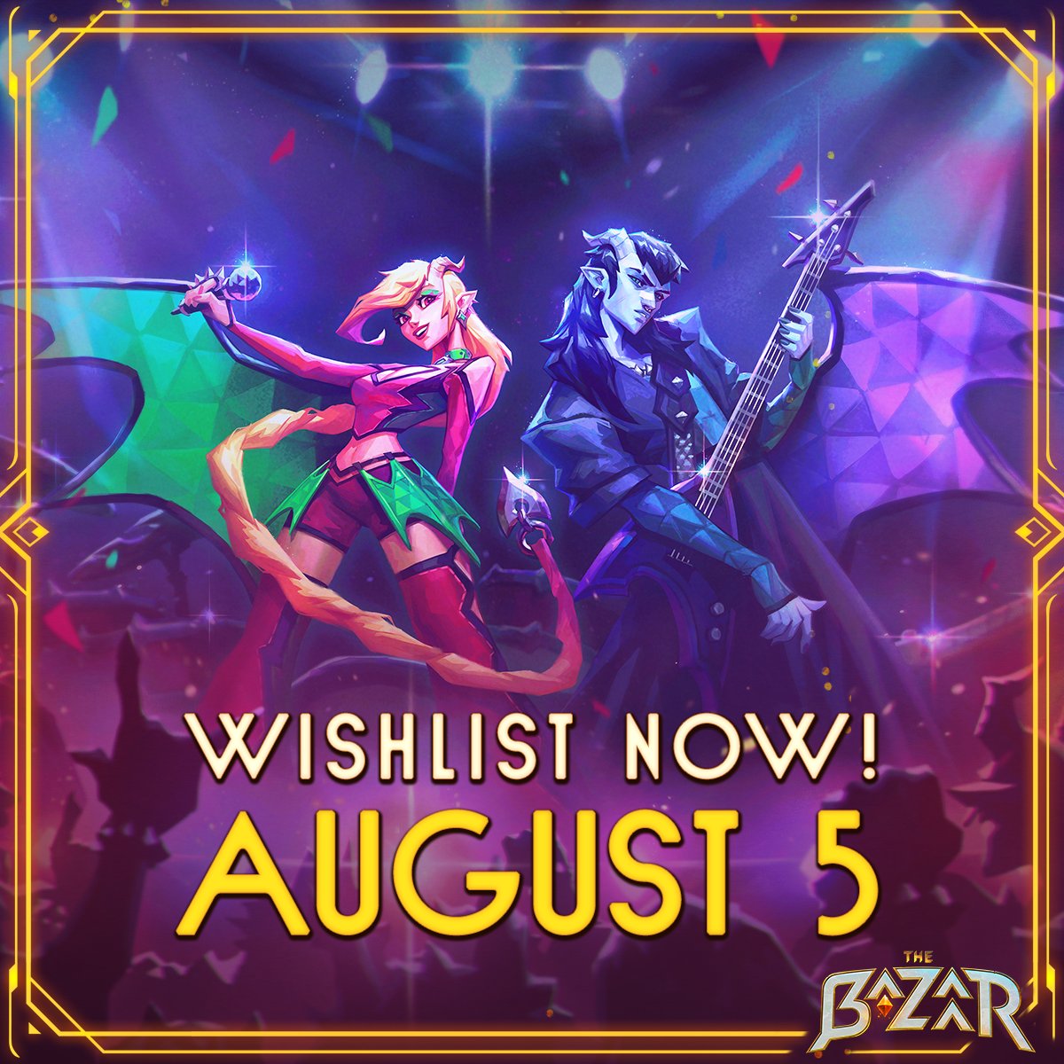 PlayTheBazaar's tweet photo. The Dragons are about to join the Bazaar!  The stage is set, the crowd is waiting, and The Dragons are ready to make their debut on August 5th!  

📷 Wishlist now so you'll be among the first to experience their electrifying performances, powerful builds, and sick beats. https://t.co/n4vyABRy7p