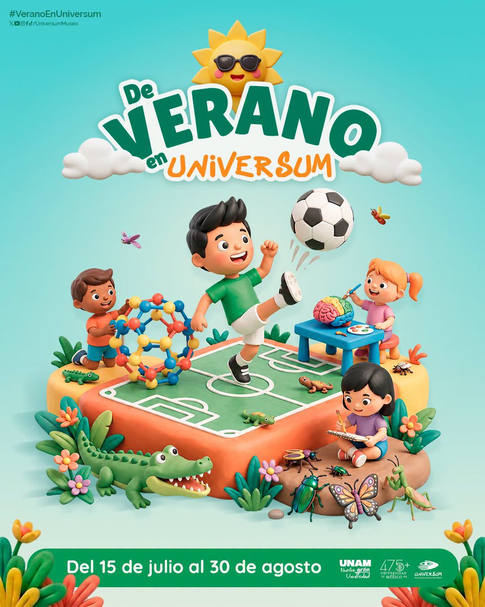 DGDCUNAM's tweet photo. ¡Las vacaciones también activan neuronas!

Este #VeranoEnUniversum te esperan juegos, talleres y demostraciones para explorar la ciencia desde el movimiento, el fútbol y muchas preguntas más: https://t.co/0DOzoAdp45

¡Ven a nuestro @UniversumMuseo y arma tu plan! https://t.co/uTRJe8i3Cj