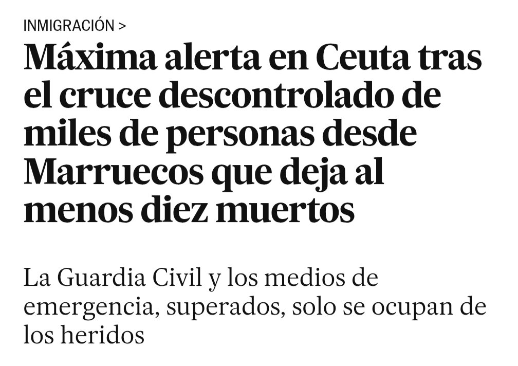 EnriqueSantiago's tweet photo. La sentencia del Tribunal Supremo ha provocado 2000 entradas en Ceuta en las últimas semanas.

Pero la entrada masiva de hoy es otra cosa: una provocación de Marruecos.

🧵👇🏻 https://t.co/rXntCYrrA0