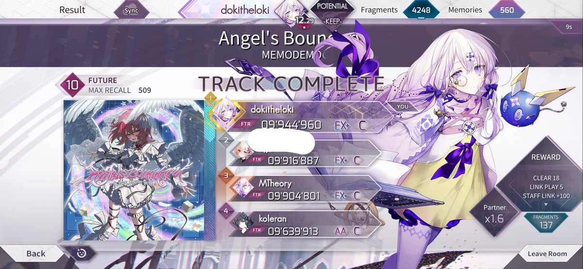 dokitheloki's tweet photo. @koreran_arcaea 楽しかった！#arcaea_link https://t.co/2Ysxqi8NVn