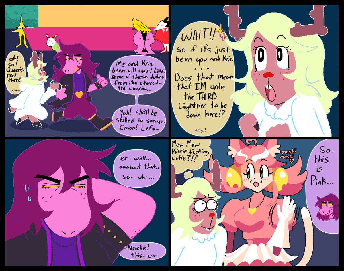 evesartbin's tweet photo. cool #Deltarune comic

plz let her beat the other main character there it would be so funny https://t.co/PdjZpNdhY3