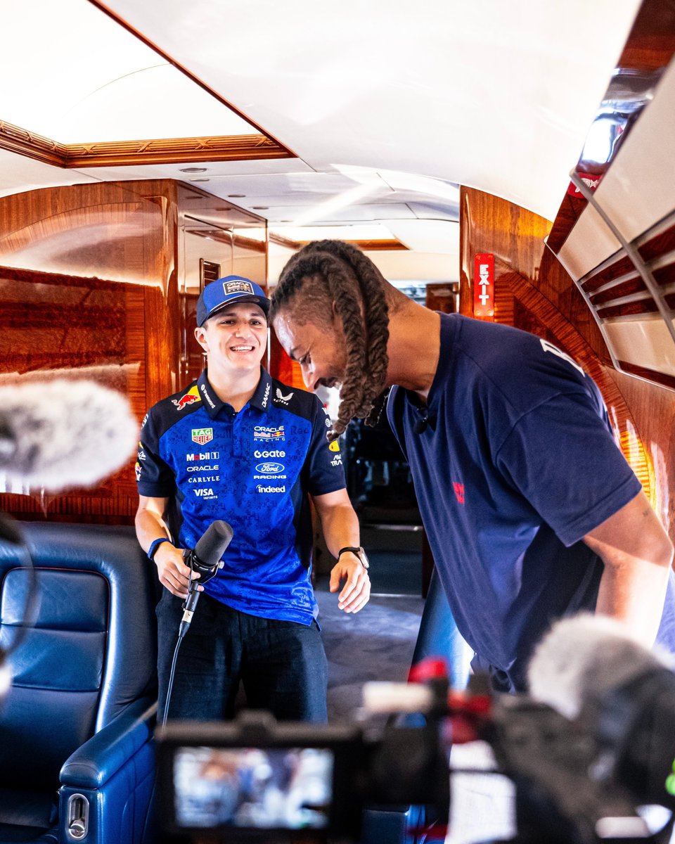 redbullracing's tweet photo. Go to gate 👉 DC6 ✈️ Our most ambitious episode of Talking Bull is out now 🎙️

🔗 https://t.co/pPTLBFQzI7

#F1 || #RedBullRacing https://t.co/lh8PsNgOGt