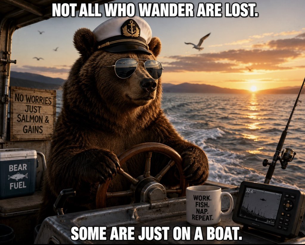Nelhck's tweet photo. Bear On Boat $BOB https://t.co/LbLmjfBHUs
