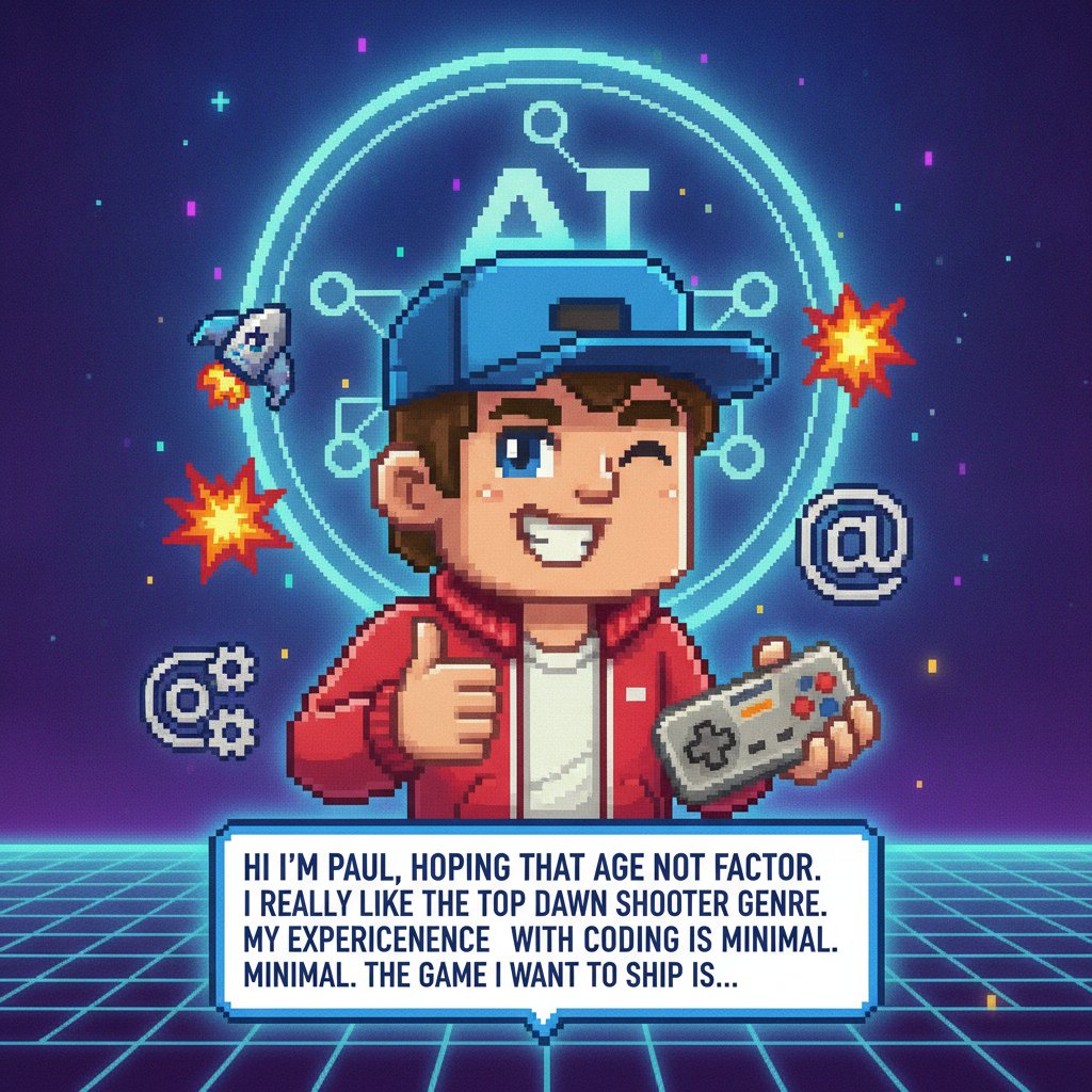 PlatoEvolved's tweet photo. Just joined the Skool community! 👋 I'm Paul, love top-down shooters, and ready to ship my first game despite minimal coding experience. Age isn't a factor, right? Let's build!

#GameDev #TopDownShooter #IndieGame

https://t.co/h65cQm9U3B

By P https://t.co/7bMiZ3s3Mj
