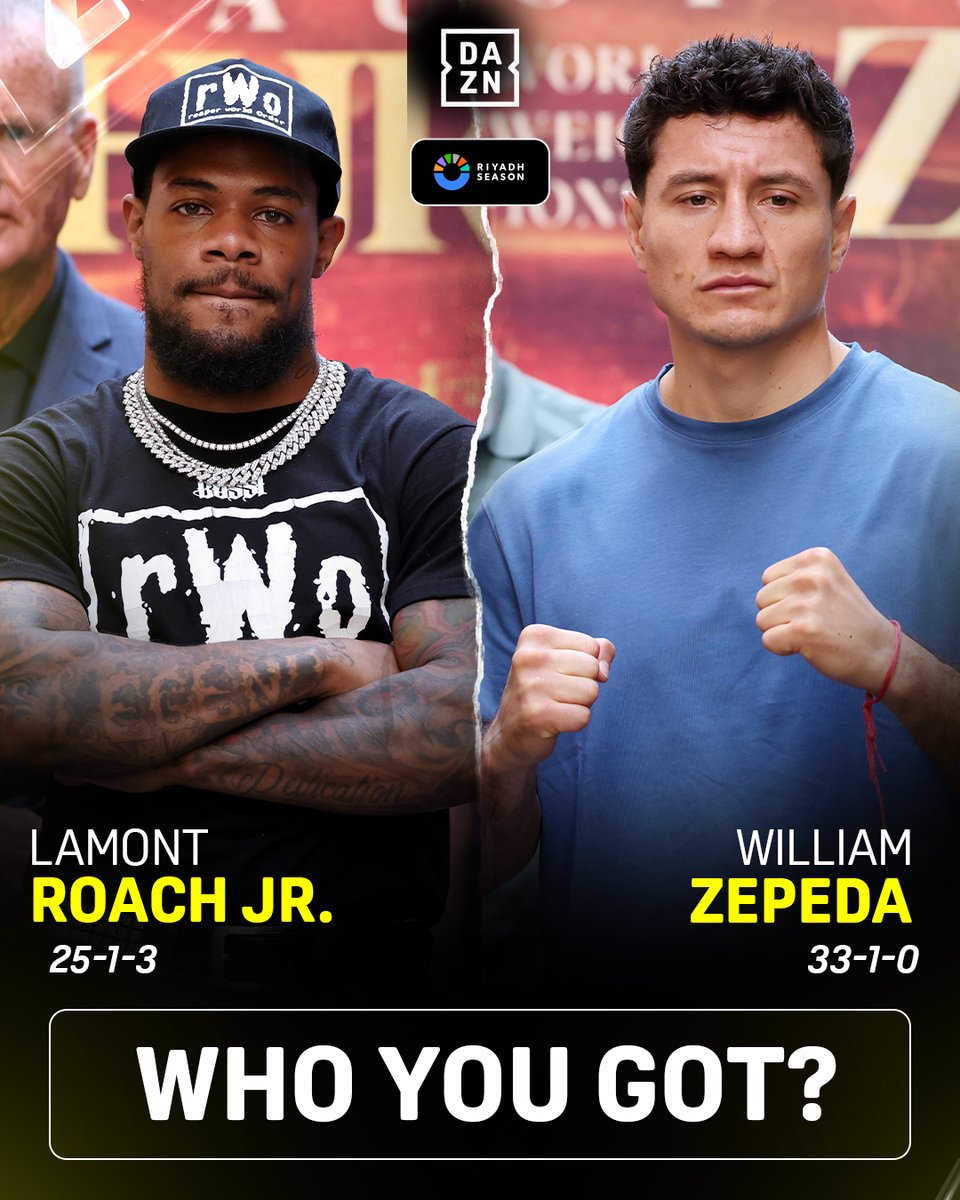 DAZNBoxing's tweet photo. An interesting fight happening this weekend on DAZN. 

WHO YOU GOT? 

@RiyadhSeason https://t.co/eMadyGcBlH