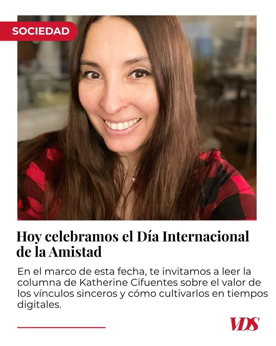 revistavds's tweet photo. ¡Feliz día internacional de la amistad!
Te invitamos a leer la columna de Katherine Cifuentes, periodista y líder de comunicaciones.

https://t.co/nhaPd4JahX https://t.co/6YrLzSY038