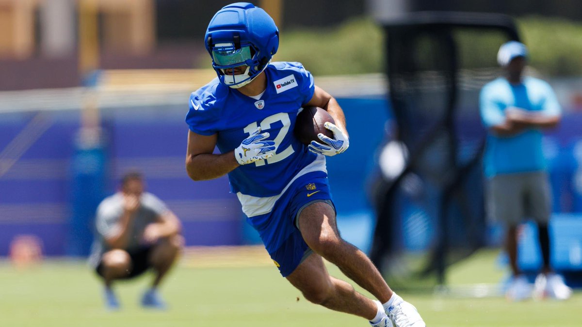 SleeperNFL's tweet photo. WR Puka Nacua has been "the star" of Rams training camp and is continuing to develop as a downfield threat, per @NateAtkins_

(via @TheAthleticNFL) https://t.co/zcuYrRZSAR