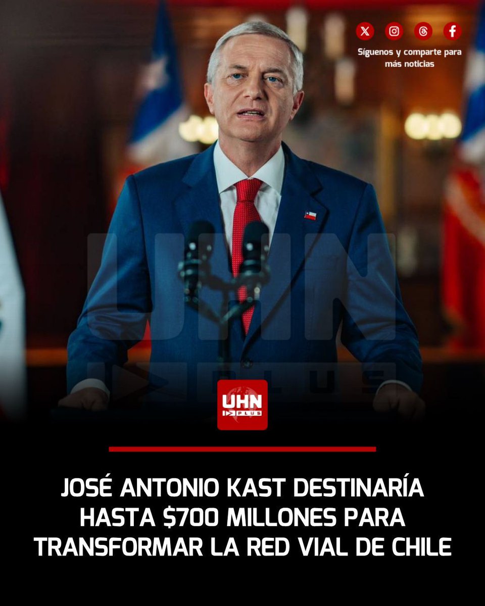 UHN_Plus's tweet photo. 🇨🇱‼️ | El Gobierno chileno destinará hasta 700 millones de dólares para reconstruir los 358 caminos destruidos por el reciente sistema frontal en más de diez regiones. La estrategia liderada por el presidente José Antonio Kast busca ir más allá de los arreglos tradicionales, apostando por obras de mayor estándar y resistencia para blindar la conectividad de las comunidades ante futuros eventos climáticos.