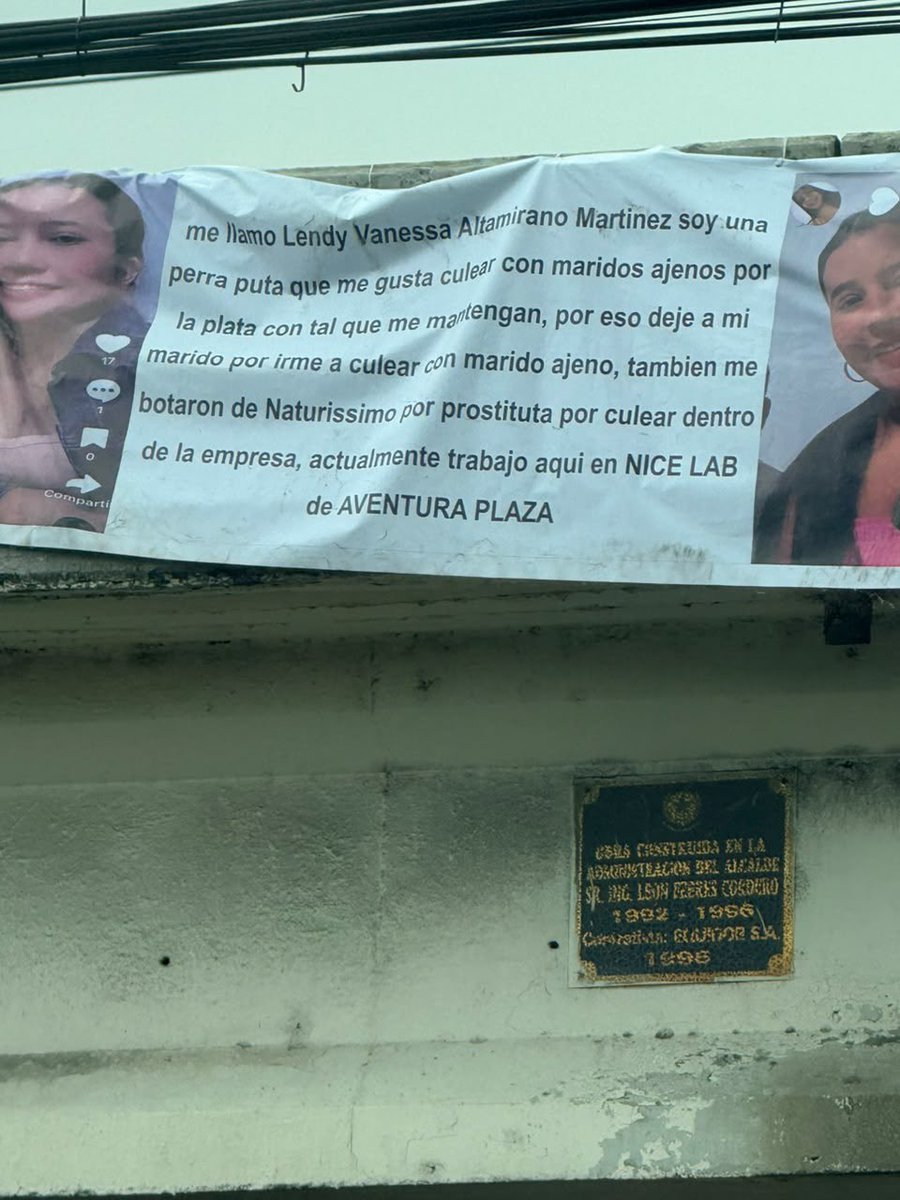 samboalerta's tweet photo. Qué fuerte este cartel que han colgado en un paso a desnivel de Guayaquil… que habrá hecho la chica??? https://t.co/yJ1eQXWthN