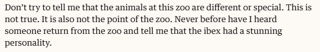 leafzproduction's tweet photo. The Guardian, Right on fuck yourselves for letting this article slide. Ragebait aside, I'd expect an organization focused on providing good and decent news to know the dangers of Anti-Zoo rhetoric especially knowing how important zoos are for conservation and education. https://t.co/Ml8w6Vjmyj