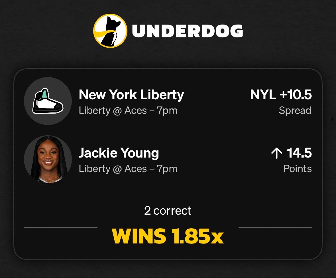 YourFriendIso's tweet photo. 🏆 7/30 BEST WNBA BETS:
🏀 Jackie Young Over 14.5 points
🏀 New York Liberty + 10.5 Point Spread
#NBA | #PropBets | #NBATwitter | #PlayerProps | #DFS #Fanduel #DraftKing #GamblingX https://t.co/ywmuK13u9D