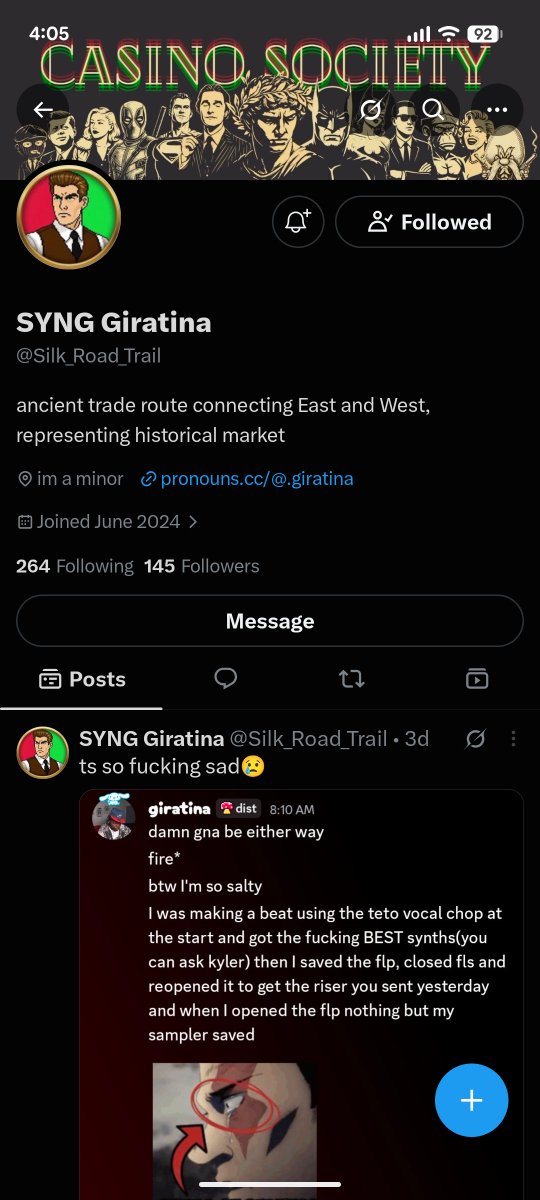 distantiate's tweet photo. my main @Silk_Road_Trail was hacked. Username, email, 2fa, password pfp, banner all changed. I'm tryna get it back but support hasn't helped that much https://t.co/Nhu8jBB7DR