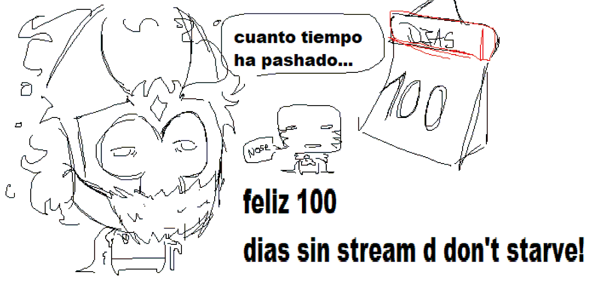 arepadox's tweet photo. feliz 100 dias sin stream d don't starve entre farfa y rich, no esperaba llegar a los 100 dias de una idea drogada q tuve un dia de estos, pero bueno sigan teniendo fe chicos jej.. https://t.co/MVFcfmVAP2