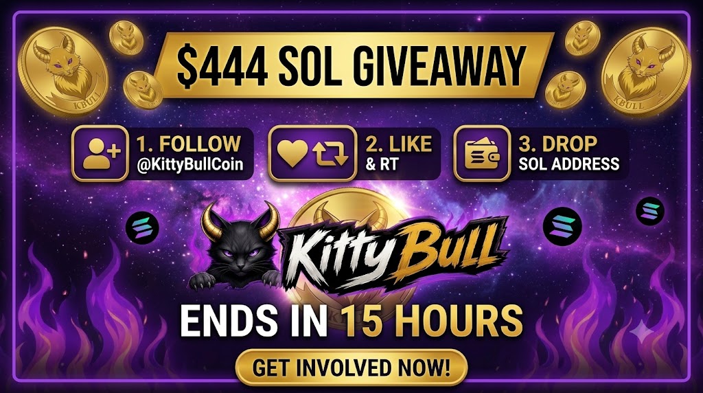 KittyBullCoin's tweet photo. $444 SOL Giveaway

• Follow 
@KittyBullCoin
 
• Like &amp; RT     
• Drop Sol Address          

Ends in 15 Hours https://t.co/sWahu7TN8M