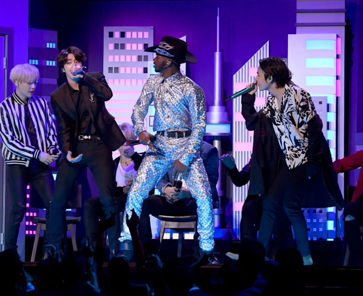 karkonzana's tweet photo. Lil Nas X on BTS;

"Performing with BTS was amazing. They brought so much energy to the stage, and they're just super cool guys." https://t.co/W8nknahHtZ