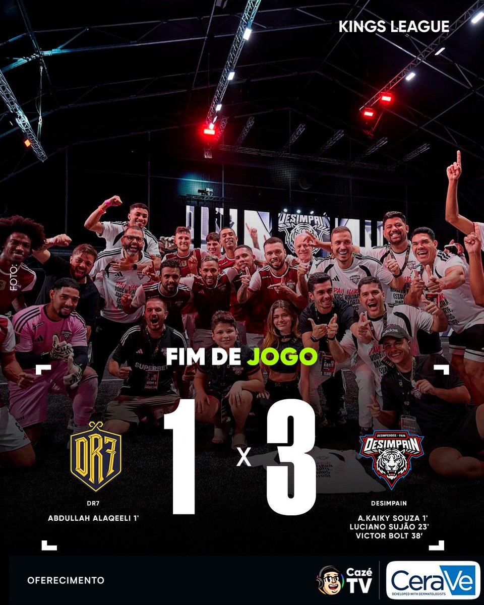 CazeTVOficial's tweet photo. DESIMPAIN ESTÁ CLASSIFICADA PARA AS QUARTAS DE FINAL DA KINGS LEAGUE WORLD CUP CLUBS! 🔥🔥🔥

🚨 E TEREMOS CONFRONTO BRASILEIRO! 🇧🇷 DESIMPAIN X G3X, AMANHÃ, AO VIVO NA CAZÉTV! https://t.co/peazZ8uRpL