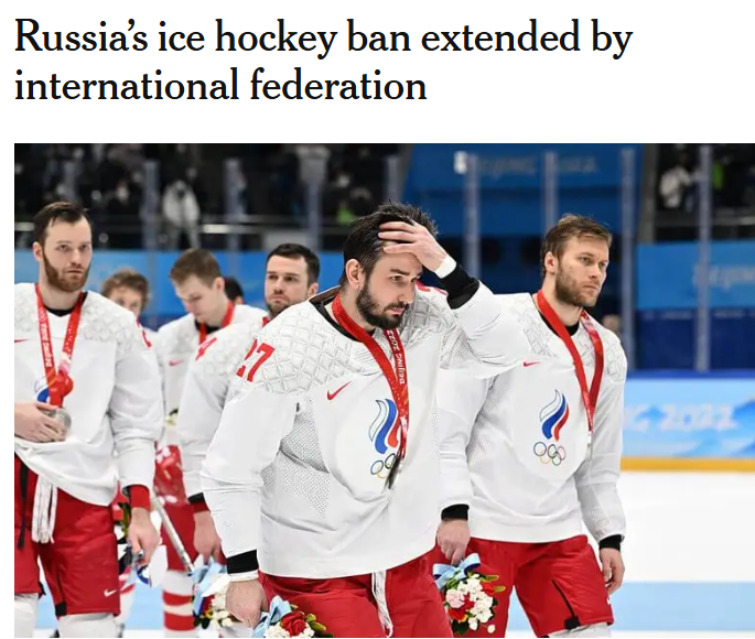 TallbarFIN's tweet photo. International Ice Hockey Federation decided:

russia will be kept out of international ice hockey despite the incomprehensible recommendations of the corrupt Olympic Committee!

This is great news! https://t.co/WMkNcgyVff