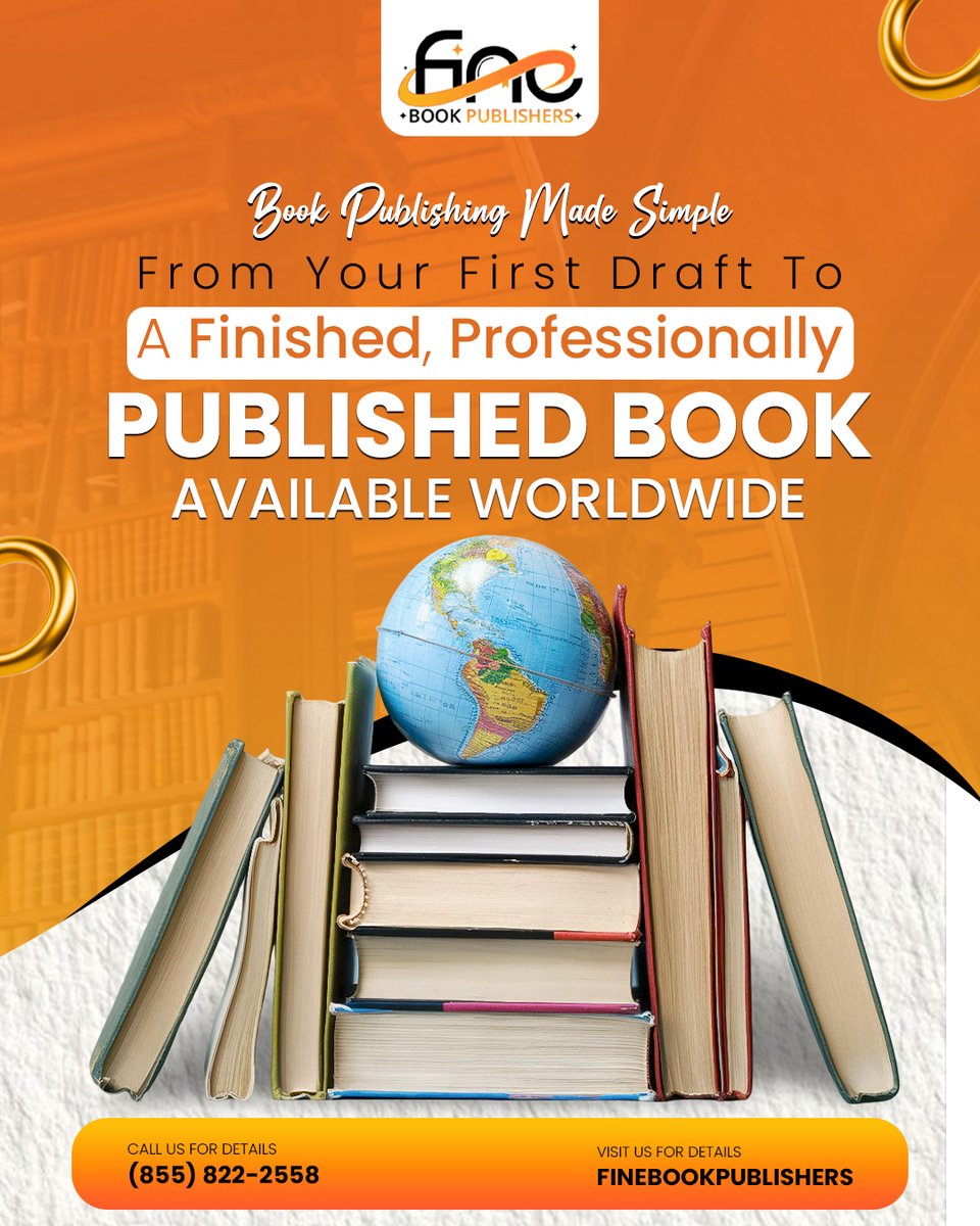 finebookpub's tweet photo. Publishing your first book should feel exciting, not overwhelming. We bring editing, design, and distribution together, so your story reaches Amazon, Kindle, and every platform.
Start: https://t.co/3Anj6000iJ or (855) 822-2558
#BookPublishing #SelfPublishing #FirstTimeAuthor https://t.co/Xo05Dwmii3