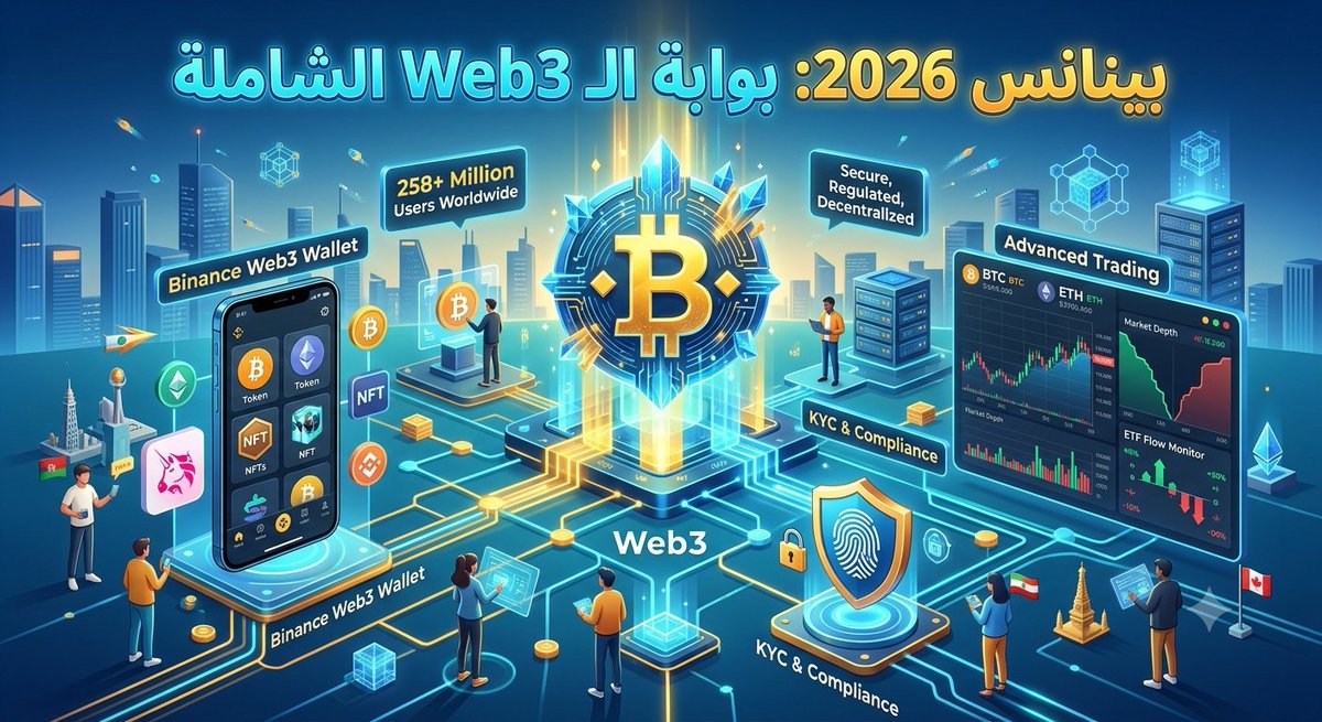 2Do6o's tweet photo. ركز معايا 🫂 🕶️ 
بينانس 2026✅
هل دخلنا رسمياً عصر الـ Web3 الشامل؟
إذا كنت تظن أن عالم التشفير في الأعوام السابقة كان سريعاً ومفاجئاً، فإن ما تفعله منصة بينانس (Binance) في عام 2026 أثبت أننا كنا فقط في مرحلة "الإحماء"!🚀
لم تعد بينانس مجرد "منصة مركزية" تشتري وتبيع عليها العملات الرقمية وتكتفي بمراقبة الشمعات الخضراء والحمراء. بحلول هذا العام، وبقاعدة مستخدمين تجاوزت 258 مليون مستخدم حول العالم، أعادت المنصة تعريف كيفية تفاعل العقل البشري مع المال والتقنية اللامركزية.🔥
إليك جولة موسعة في أبرز المحطات والتغييرات الجذرية التي جعلت من بينانس 2026 تجربة مختلفة تماماً عن أي وقت مضى:
1. #محفظة Web3: البوابة التلقائية لنظام لا مركزي كامل
في السابق، كان الانتقال بين المنصات المركزية (CEX) والمنصات اللامركزية (DEX) يتطلب نقل مفاتيح تشفير، وتطبيقات خارجية ومخاوف لا تنتهي من الضياع أو الاختراق
الدمج السلس: أصبحت محفظة Binance Web3 Wallet جزءاً لا يتجزأ من بيئة التداول اليومية.🔥
الوصول للسيولة الخفية: تتيح المحفظة الآن الوصول الفوري لأفخار منصات التداول اللامركزية (DEXs) والاكتتابات الأولية التي لا تتاح على المنصة المركزية التقليدية، وكل ذلك بضغطة زر وبأعلى مستويات الأمان اللامركزي.
2. #الامتثال والتنظيم (KYC): حماية أعتى وقوانين أكثر صرامة🚀
مع تحول الكريبتو إلى ركن أساسي في الاقتصاد العالمي، كان لا بد للمنصة من تبني أطر تنظيمية تتناسب مع هذا الثقل.
تحديثات التوثيق: أصبحت إجراءات "عرف أعرافك" (KYC) أكثر دقة ذكاءً، حيث تستخدم تقنيات الذكاء الاصطناعي والتحقق البيومتري المتقدم لمنع أي محاولات احتيال.
تخصيص الخدمات حسب الدول: شهد تداول القرناء (P2P) والخدمات المالية المحلية إعادة هيكلة قانونية شاملة، لضمان توافق المنصة مع التشريعات الخاصة بجميع الدول المتاحة بها، مما يمنح المستثمرين راحة بال وثقة غير مسبوقة في أمان أموالهم🚀

#binance
#بينانس_تجمعناBinance #تداول