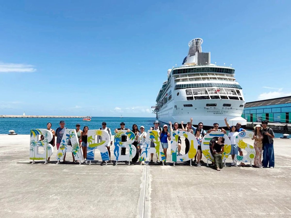Barbados's tweet photo. Docked in paradise! 🌴✨
If your cruise stops in Barbados, don’t forget to get a photo by the iconic “Barbados” sign- the perfect souvenir shot. 

📸: @elvie.stokes

#VisitBarbados #LoveBarbados #MyBarbados #CruiseLife #IslandMoments https://t.co/KkKbHUiw4L