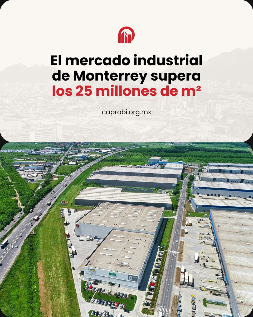 caprobinl's tweet photo. El mercado industrial de Monterrey mantiene una posición estratégica, pero también exige monitoreo y planeación.
Los expertos hablan que el segmento industrial A/B supera los 25 millones de m² en la zona metropolitana. https://t.co/rWGNwPLkJI