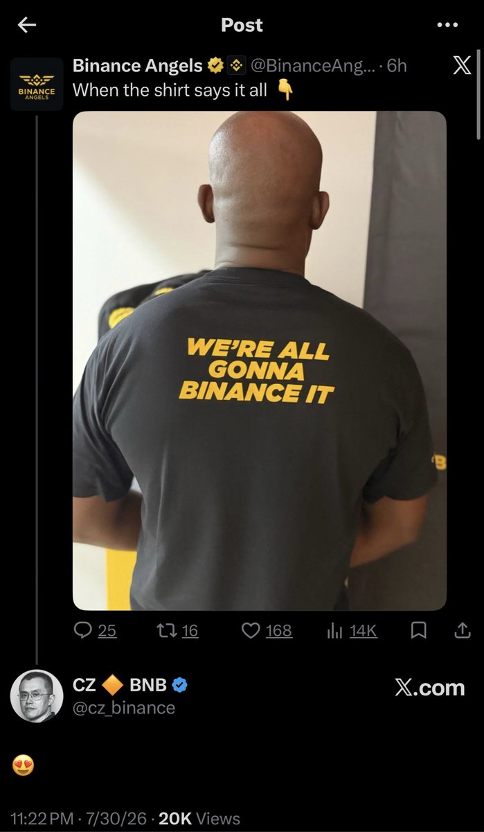 memeXGCR's tweet photo. $WAGBI is the new WAGMI 💪

Approved by @cz_binance 😉 https://t.co/kTKxZjqjJY