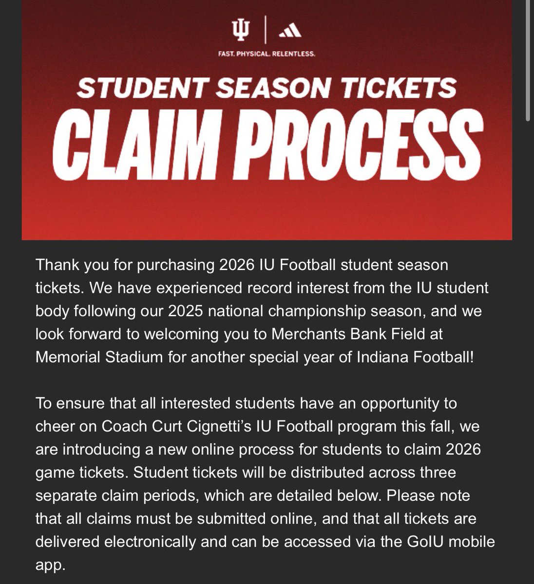 omalleyskis's tweet photo. .@CCignettiIU @Coach_BHaines @IndianaFootball @CoachShanahan_ Seniors do not deserve this. Get us all the home games. Send us off the right way #FixTheFall https://t.co/9eoRITsjhW
