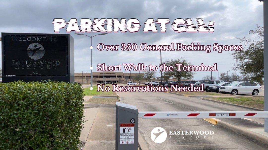 flyeasterwood's tweet photo. Enjoy the convenience of parking just a short walk from the terminal. We also offer free two-hour parking. Visit our website for more information or call (979) 775-9900 if you have questions.
#flylocal #BCSairport #PeopleConnectingPeople #ParktoPlane #TravelMoreWorryLess https://t.co/JGNKh4UFEK