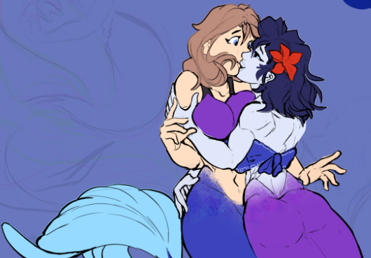 RoxlydeTweets's tweet photo. Mermaid-yuri or Muri, if you will https://t.co/T3oza6vSPN