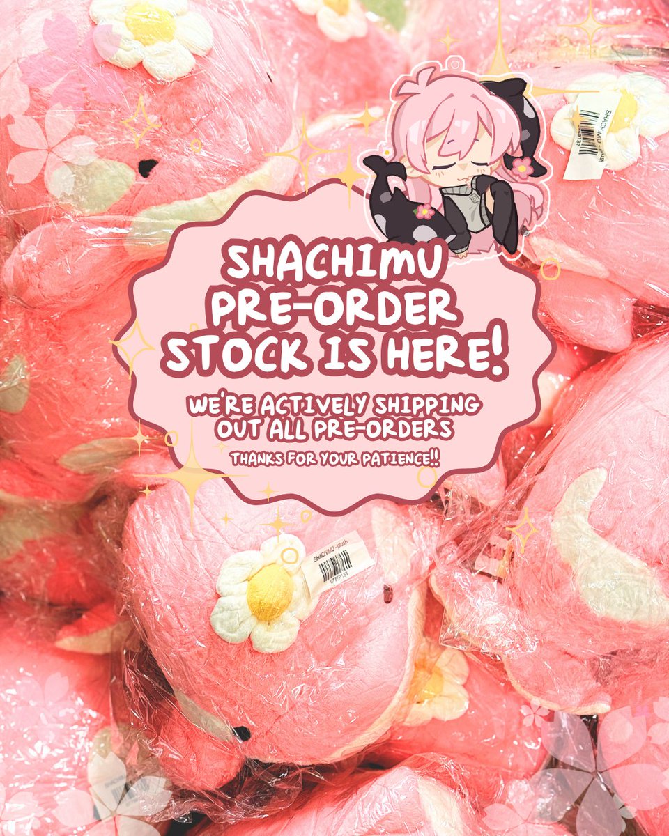 ohmonah's tweet photo. She's here! 🐳🌸

To those of you with an ohmonah x Shachimu Collection pre-order:
Our favorite flower whale has finally made land, and we are riding a fast floral current to get them to your door.  Thank you so much for your patience! ♥️ https://t.co/dN6JpQNTxl