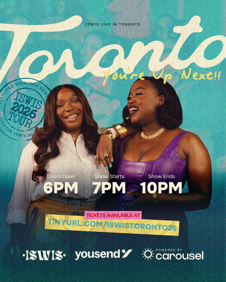 ISWISPodcast's tweet photo. Hello boys and girls of Toronto! 
The live show is FINALLY happening tomorrow and because we love you, our amazing sponsor @yousend will be giving selected attendees the chance to win cash prizes at the live show! 

Want a chance to win? Easy!
1. Have a verified YouSend account.
2. Scan the QR code on the screen during the live show and follow the instructions.

Good luck and we’ll see you there! 🫵🏾❤️