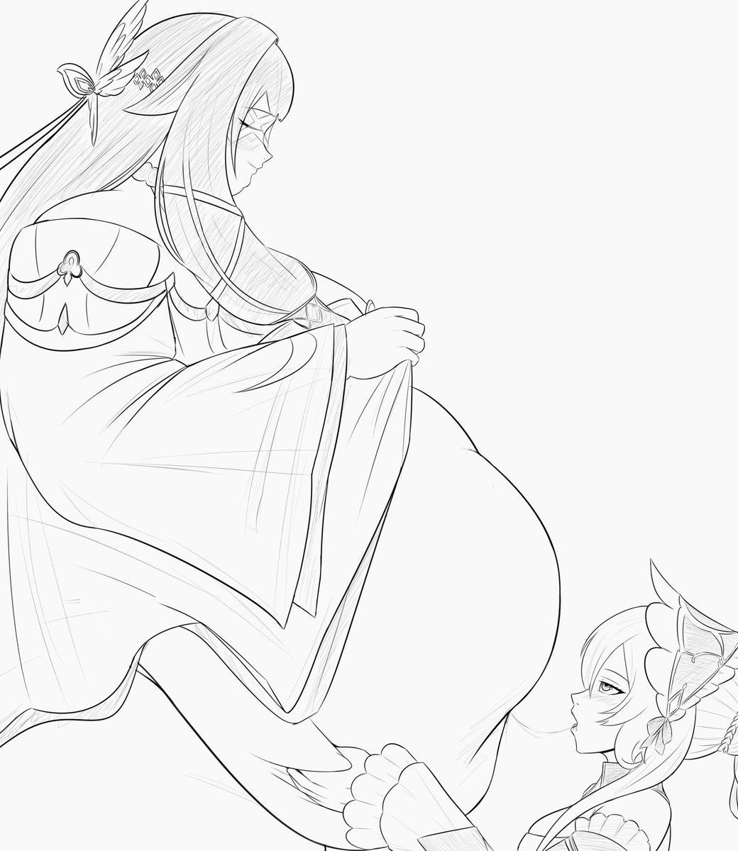 ButtyButter_Art's tweet photo. Box sketches (4/4):

-Columbina &amp; Sandrone (Genshin Impact) https://t.co/YpYZGyKQ3T