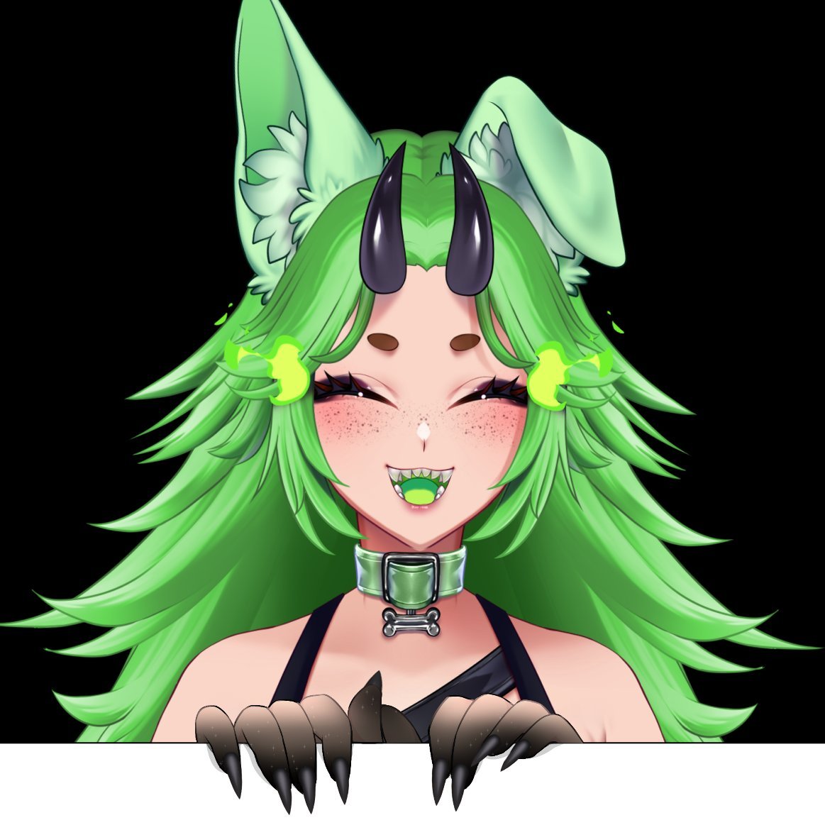 VDogGirl || Hellhound Vtuber 💚🐾 tweet media