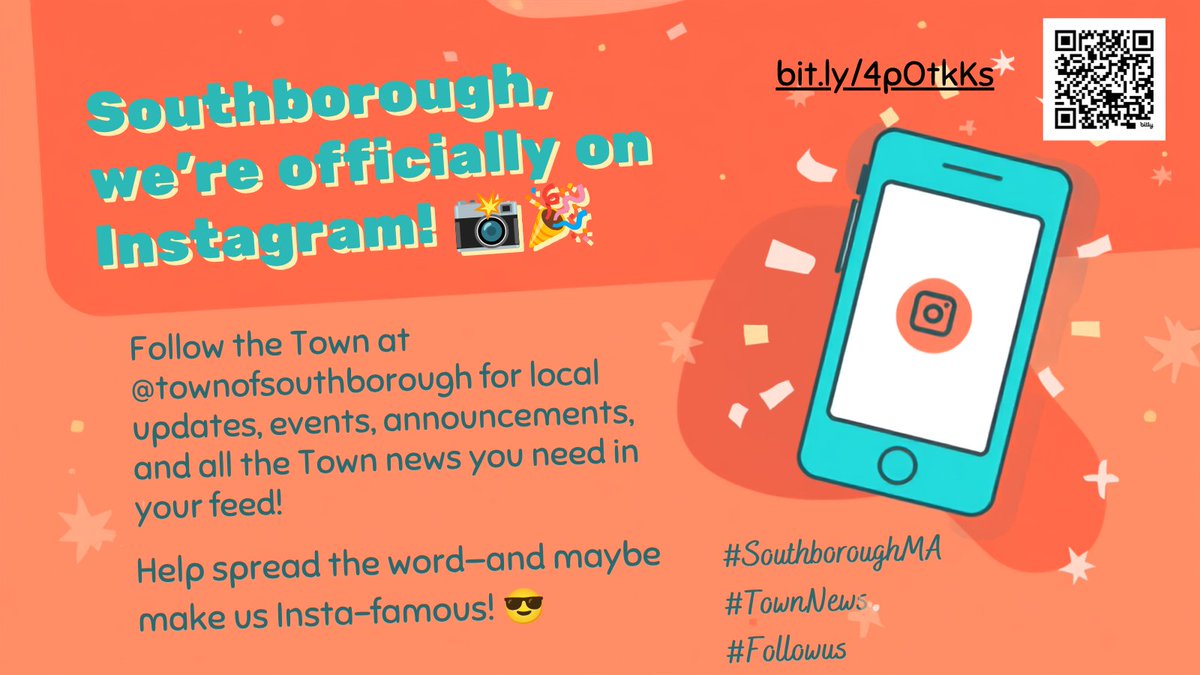 17common's tweet photo. Southborough, we’re officially on Instagram! 📸🎉

Follow the Town at @TownofSouthborough for local updates, events, announcements, and all the Town news you need in your feed.

Help spread the word—and maybe make us Insta-famous! 😎

#SouthboroughMA #TownNews https://t.co/izPON5sFQl