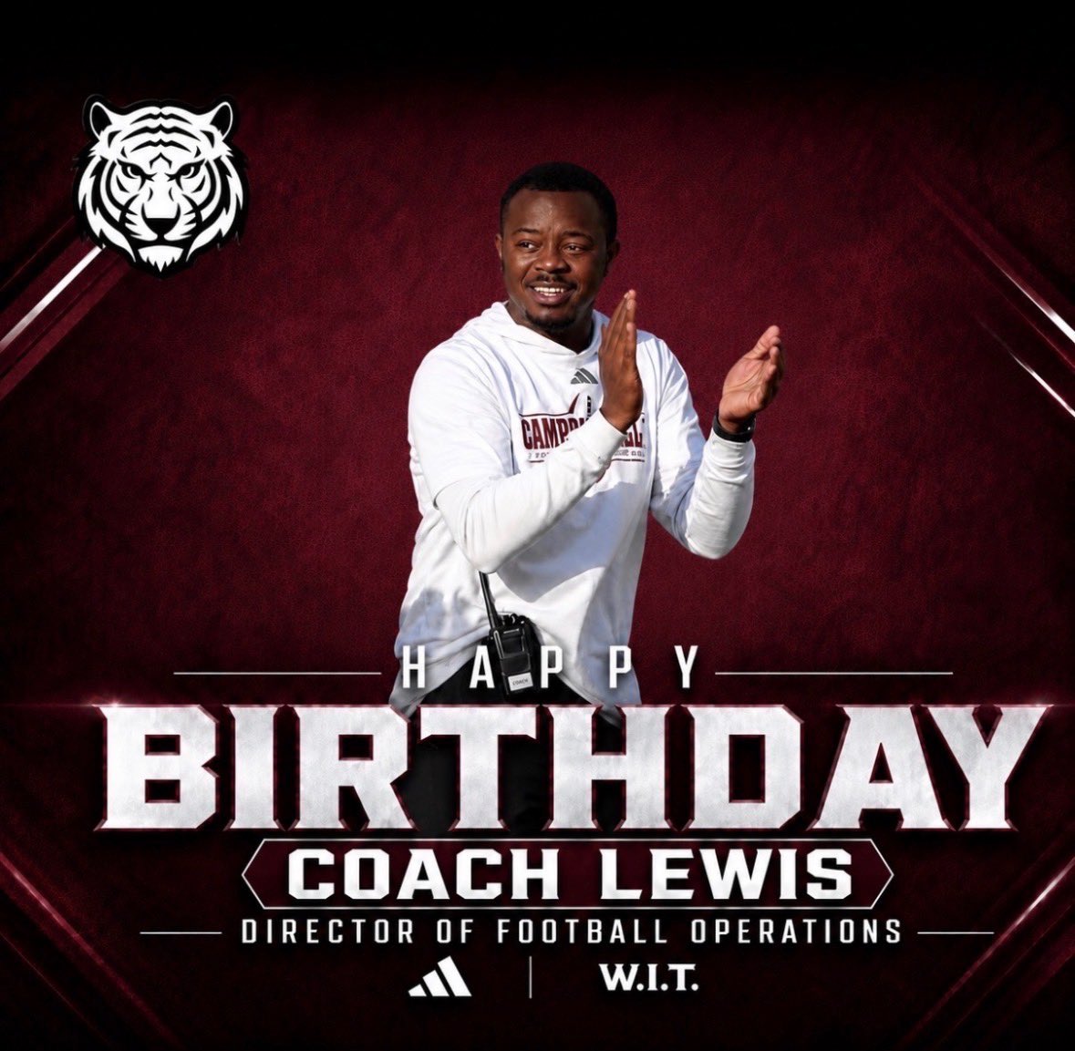 CvilleTigersFB's tweet photo. Happy Birthday @DomlewisCU!! https://t.co/3obpa8ue2j