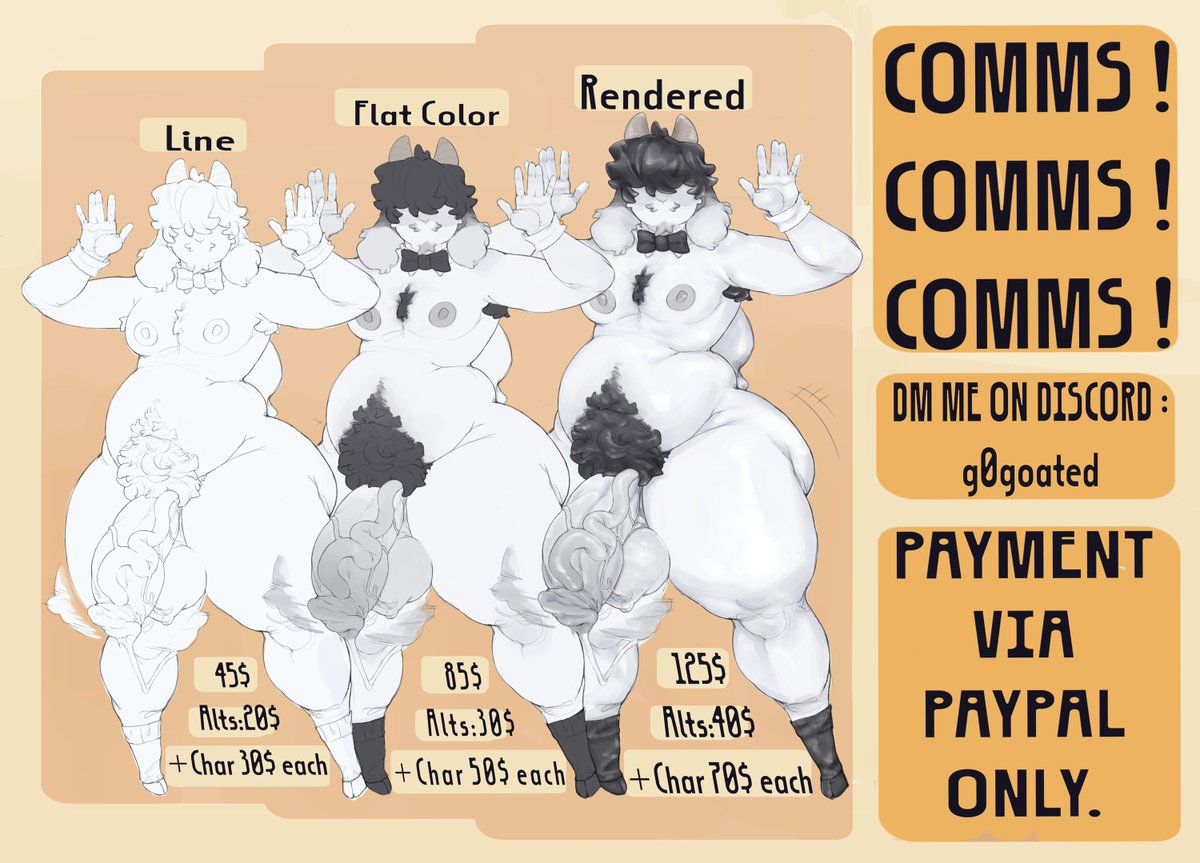frutigercum's tweet photo. C0mm OPEN!!!

10 slots available

check below for more info

Dm if interested, here or over Discord ;) https://t.co/FZgGm1KBG3