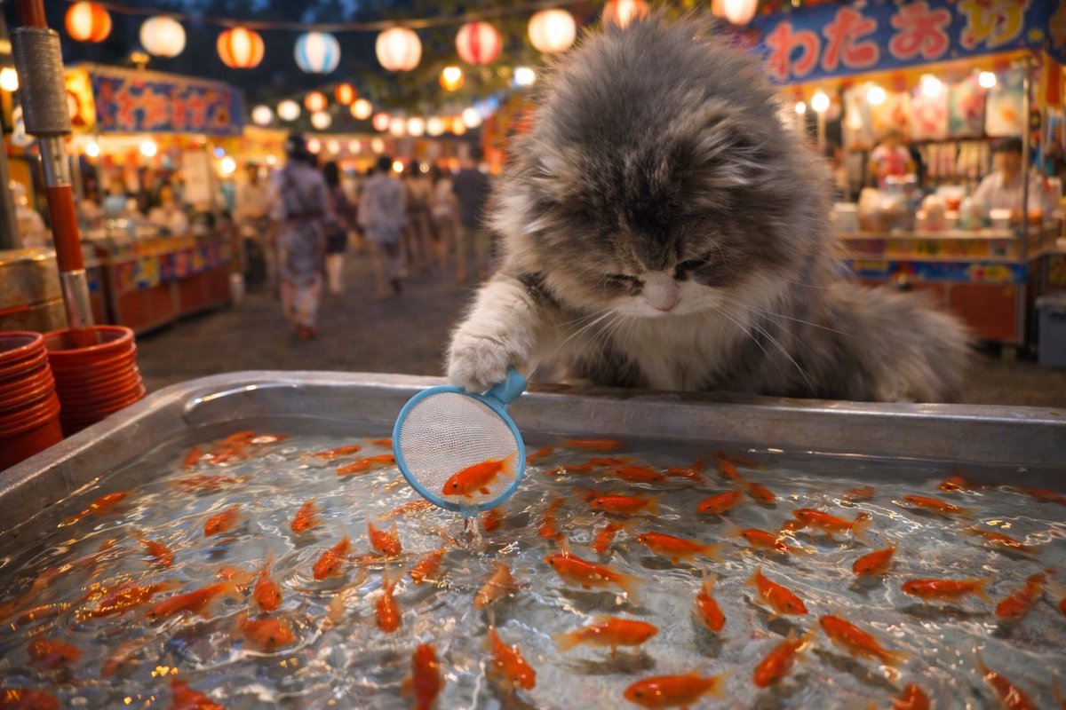 neko_buri's tweet photo. おはようございます🍉

シュールな夏祭り🏮

左から
てんくん🐈ブリ🐈‍⬛らむね🐈アオちゃん

#ブリティッシュ #スコティッシュ
#ノルウェージャン

らむねは金魚すくいに夢中🐟

#良い週末をお過ごしくださいね https://t.co/Ix5gMJgWjQ