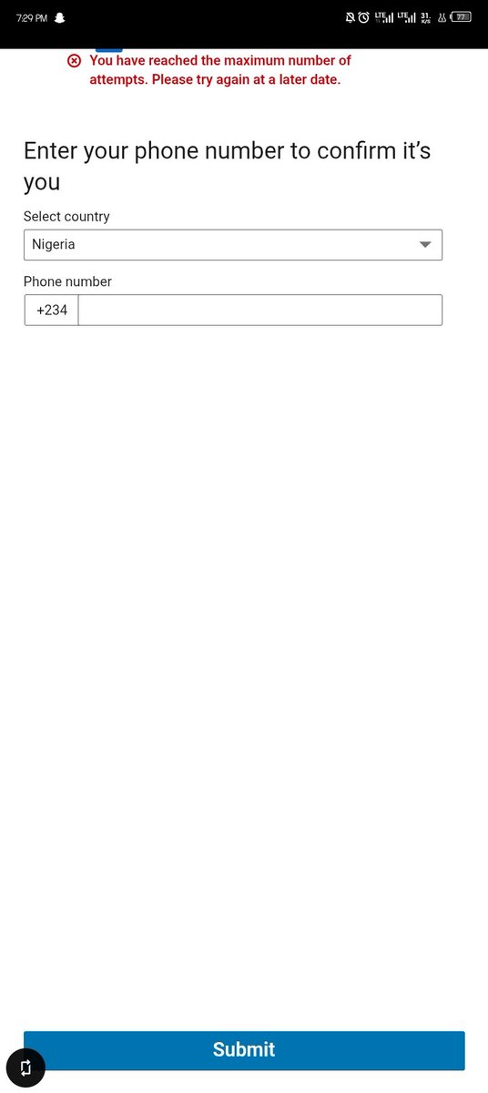 Diamonddrr's tweet photo. Hi @LinkedInHelp , I mistakenly entered the wrong password while logging in to my LinkedIn account and it's showing me this. Kindly help in unlocking my account back 🙏 https://t.co/b40hXsTsNb