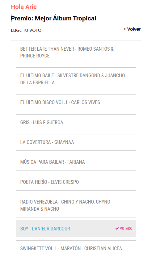 dyonat_alie's tweet photo. Por cierto mis peru dual, se dieron cuenta que en la ultima categoria de Mejor album tropical, esta nominada Daniela Darcourt, que aparte de Alejandro serían los unicos peruanos nominados😭 apoyemos! y si algun mutual vota por daniela en esta categoria,, gracias!! https://t.co/ykzfP8T839