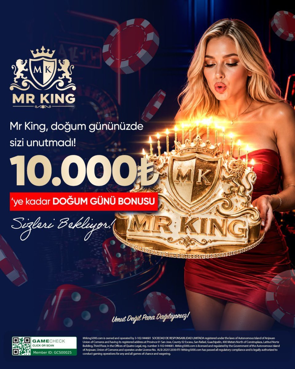 neco41dhl's tweet photo. Doğum gününde sürpriz seni bekliyor! 🎂

10.000₺'ye varan Doğum Günü Bonusu ile kutlamanı daha da özel hale getir.

Doğum gününün ayrıcalığını MR KING'de yaşa!
Güncel link yorumda!

#Mrking Cem Küçük #FCMvBJK https://t.co/Lga3iynqMi