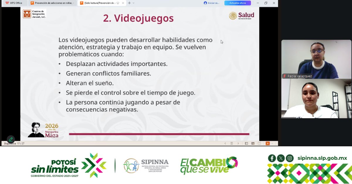 SipinnaSlp's tweet photo. El día de hoy, se llevó a cabo la decimocuarta sesión del "Programa Fortaleciendo Capacidades Municipales para la Protección de NNA", con el tema "Prevención de Adicciones y Riesgos Digitales en Niñas, Niños y Adolescentes". 

#DerechosdeNNA
#PotosíSinLímites
#SIPINNASLP https://t.co/WLrxbFQU2t