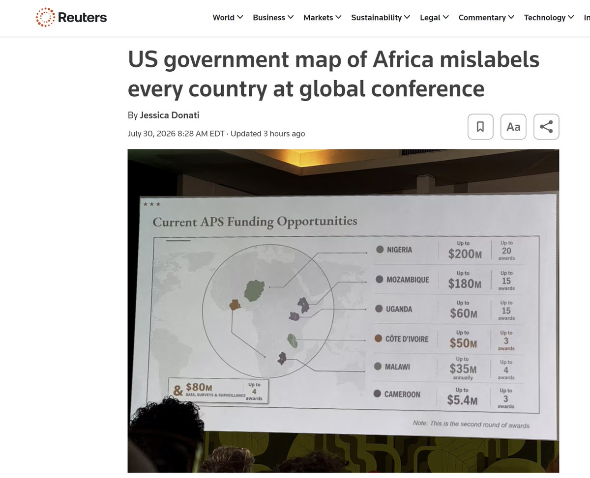 LukeGromen's tweet photo. An inauspicious start to trying to get Africa to pour hundreds of billions of dollars into USD stablecoins to finance US deficits at near-0% rates...🤣

Via @wmiddelkoop https://t.co/JFL4gZEL66