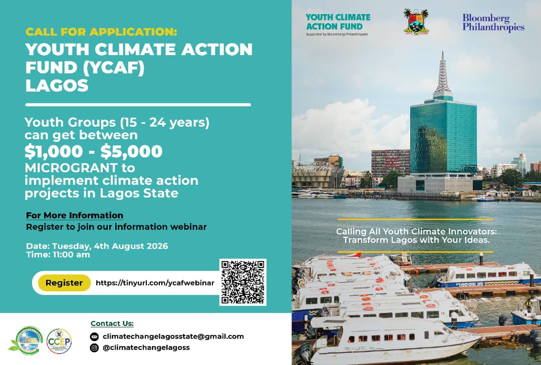 LasgMOE's tweet photo. Got an idea to make Lagos greener, cleaner and more resilient? 
This is your moment to rise, to lead and to show the world that climate action starts here. This is your chance to lead the change! The future is in YOUR hands! 

1/3 https://t.co/8AZWu4y6mk
