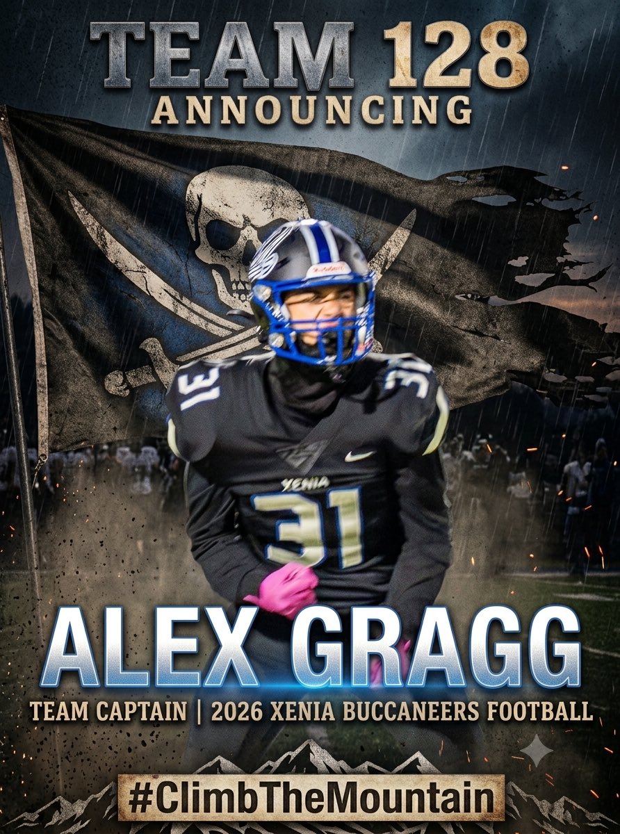 xeniabucsfb's tweet photo. Alex Gragg embodies what Team 128 is all about. A multi-sport athlete who willingly takes on multiple positions, Alex leads through toughness, selflessness, and relentless work ethic. Congratulations to Team 128 Captain Alex Gragg! #ClimbTheMountain @XeniaAthletics https://t.co/bOaQyIHjsa