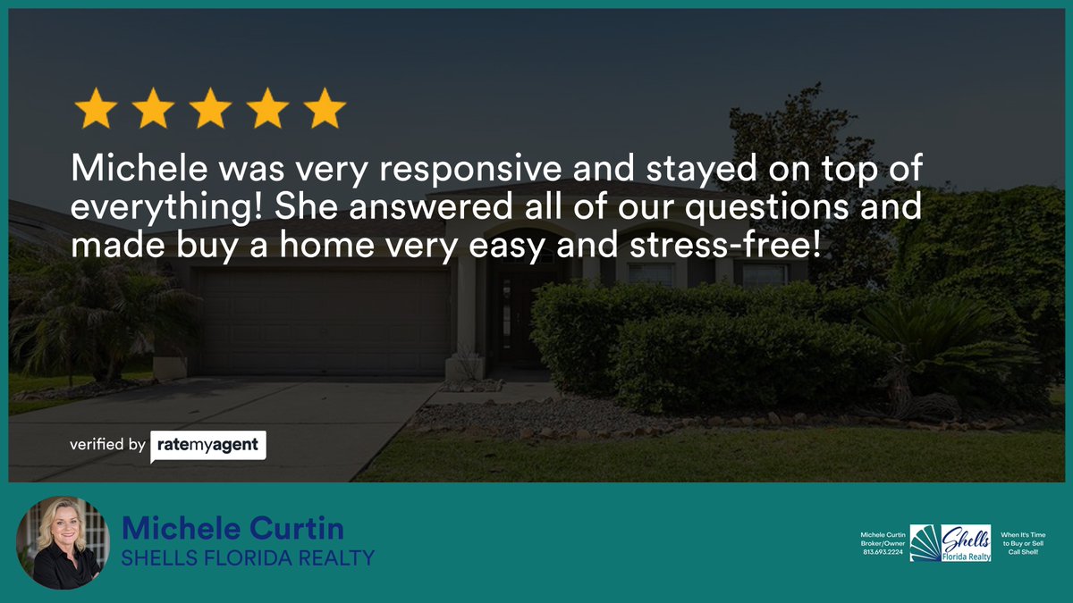 SFRshellcurtin's tweet photo. I am so grateful for my clients! Check out my latest RateMyAgent review in .

https://t.co/WuSI8llV2V

...
#ratemyagent #realestate #SHELLS_FLORIDA_REA★★★★★Excellent communicatorWesley ChapelLTY https://t.co/Xz5ASFbieQ