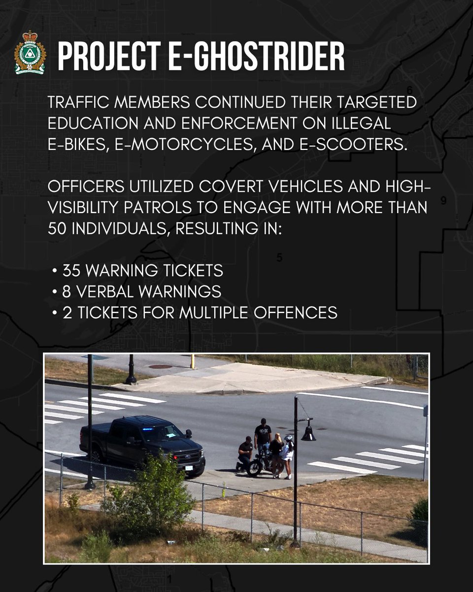 deltapolice's tweet photo. Keeping Delta Safe Community Update – July 31, 2026⁠

Every day, your Delta Police work proactively to prevent crime, disrupt criminal activity, and improve safety throughout our community. Recent examples include:

Scott Road Boost & Bust
Our Patrol Support Team (PST) worked alongside Surrey Police Service (SPS) and local retailers on another “Boost & Bust” retail theft enforcement initiative along the Scott Road Corridor. The operation focused on preventing retail crime, supporting businesses, recovering stolen property, and holding repeat offenders accountable. The initiative resulted in 11 arrests and the recovery of nearly $4,000 in stolen merchandise. Partnerships between police and local businesses are key in reducing the impact of organized retail crime in our community.

Catalytic Converter Theft Investigation | File 26-13285
While conducting covert surveillance as part of a catalytic converter theft investigation, B Platoon (Patrol) members observed two suspects using a drone to survey a commercial property. Following a traffic stop, officers arrested both occupants after locating brass knuckles in plain view and search incidental to arrest located several stolen catalytic converters. The investigation remains ongoing. The DPD remains committed to identifying criminal activity before harm is caused to local businesses and properties.

Project E-Ghostrider
Members continued targeted education and enforcement focused on illegal e-bikes, electric motorcycles, and electric kick scooters. Over two and a half days, officers connected with more than 50 individuals and utilized a combination of covert vehicles and high-visibility patrols. The initiative resulted in 35 warning violation tickets, 8 verbal warnings, and 2 tickets for multiple offences, including one totaling more than $1,000 in fines. Education and enforcement efforts will continue as our officers work to improve safety for all road users.

Whether it's working with partner agencies, combating property crime, or promoting safer road use, we are dedicated to protecting our community and #KeepingDeltaSafe.

#DeltaPolice #DeltaBC