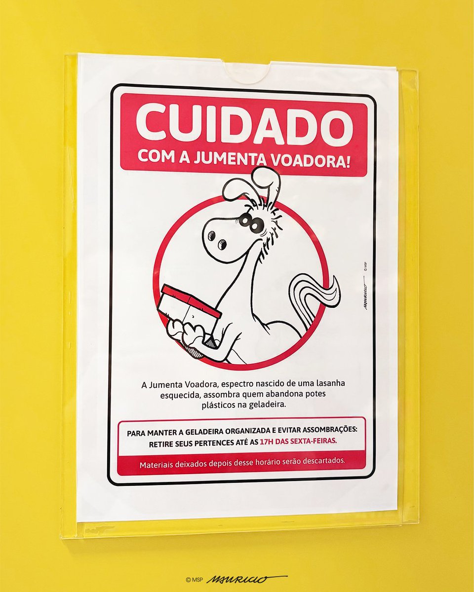 mspestudios's tweet photo. Sexta-feira. Dia 99 de julho. Precisamos lembrar de não esquecer a marmita na geladeira, pra não atrair a Jumenta Voadora! 👻 https://t.co/amAK0mJgZk