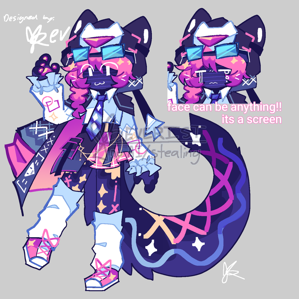 RevReverei's tweet photo. https://t.co/PSZWSXNfts

hi... selling this character/adopt on toyhouse please comment on there if you wanna offer!! this design was based off porter's and ninajirachi's music, wannacry!!! https://t.co/JrbgLJ6vb2