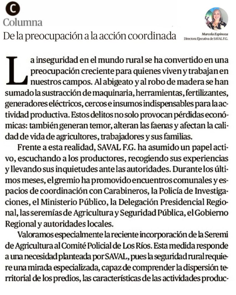 FedelecheFG's tweet photo. #País🇨🇱 Opinión | Seguridad rural: de la preocupación a la acción coordinada ✍️

Nota completa en https://t.co/2KmoMGp9aE 🔗
LINK https://t.co/X0Th1e8vMm

#leche #lecheros #lechechilena #lechesustentable #saval https://t.co/kR7xHUK96i