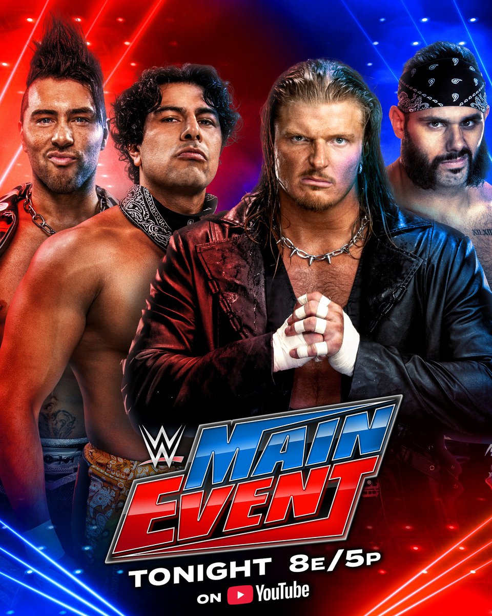 WWE's tweet photo. Don't miss WWE Main Event, with @WrenSinclairWWE taking on Lyra Valkyria, @Carmelo_WWE facing @starkmanjones, and The LWO battling Harlem Lewis and Harley Riggins, TONIGHT at 8 ET/5 PT on YouTube!

📺: https://t.co/ZWzINXntYl https://t.co/AxKwYQkDuw